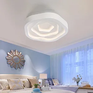 Modern Simple Artistic tricolor led rose shaped acrylic lighting ceiling lamp