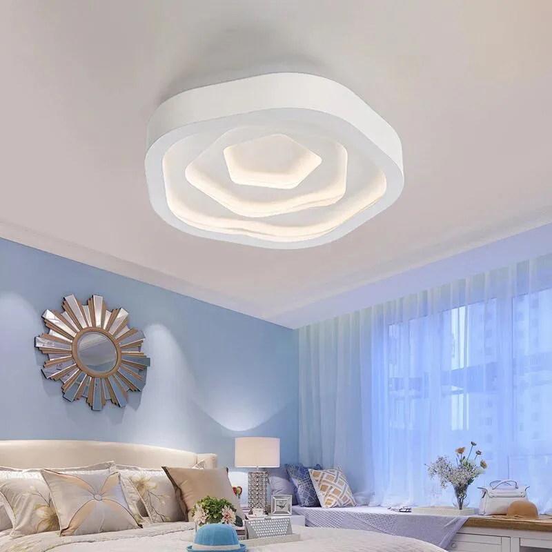 Modern Simple Artistic tricolor led rose shaped acrylic lighting ceiling lamp