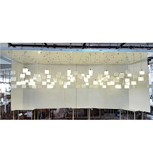 Custom hotel lobby decoration lighting modern glass led chandelier
