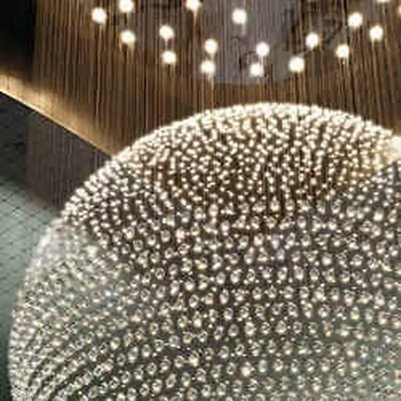 Large Hotel Lobby Chandelier K9 Spherical High-Quality Crystal Chandelier Hotel Engineering Custom Chandeliers&Pendant Lights