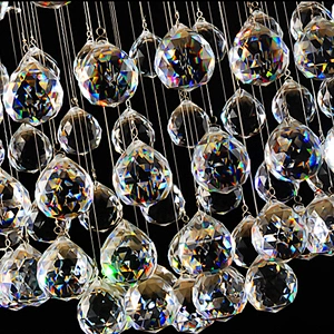 Custom modern spiral hanging led k9 crystal chandelier