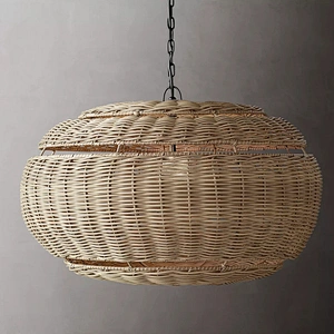 Woven Chandelier Chinese In Teahouse Dining Room Bedroom Rattan Chandelier
