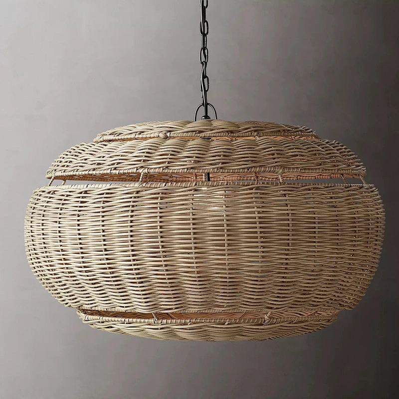 Woven Chandelier Chinese In Teahouse Dining Room Bedroom Rattan Chandelier