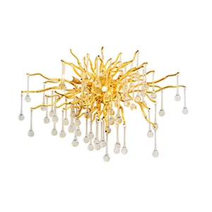 Modern Nordic silicone lamp villa living room interior chandelier DIY modelling golden iron villa chandeliers&pendant lights