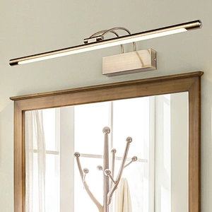 Minimal Nickel Aluminum Waterproof LED IP44 Mirror Wall Light Home Decor Custom Hotel Decor Bathroom Bronze Wall Light