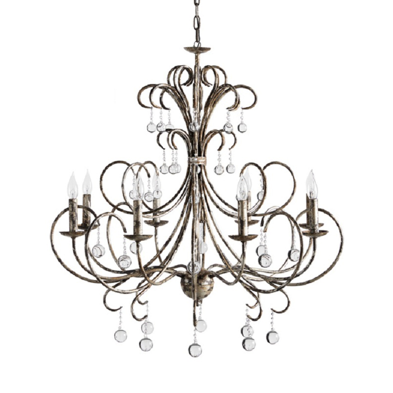 Customized hotel lobby restaurant atmosphere decorated with luxury chandeliers classical villas made of iron chandeliers