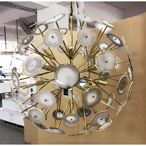 New Design Globe Luxury Natural Jade Agate Pendant Lamp Chandeliers Pendant Lights