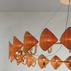 Modern european hotel plated gold white E14 big bedroom pendant lamp for home