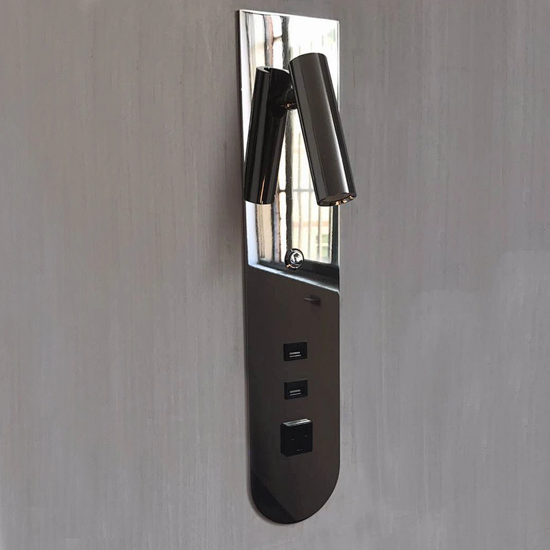 Designed modern rotatable install the lock LED wall lamp with USB inserface