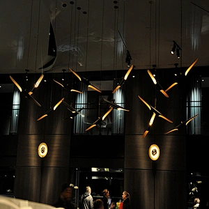 Modern nordic indoor lighting  metal tube black gold aluminum led ceiling light pendant lamp