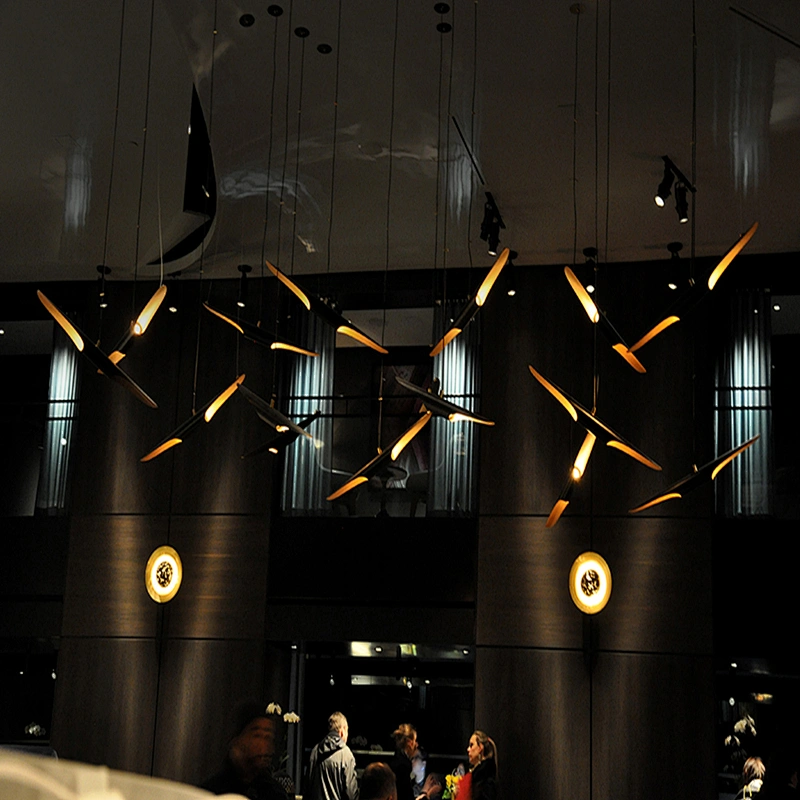 Modern nordic indoor lighting  metal tube black gold aluminum led ceiling light pendant lamp