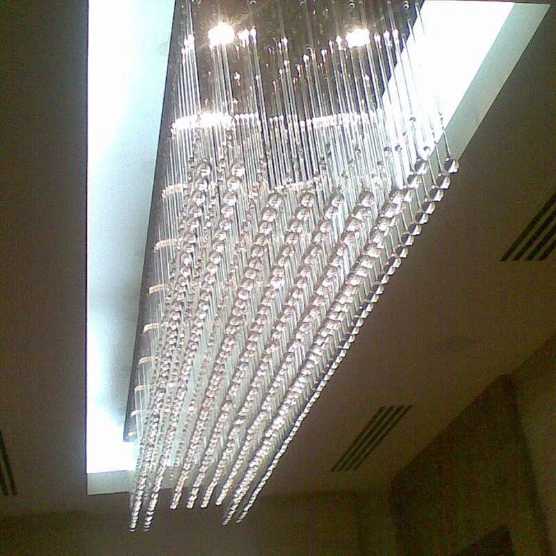 Modern hotel rectangle living dining room crystals chandelier