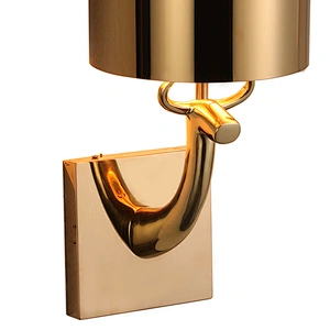 Modern indoor gold plated wall light stainless steel bedside wall lamp for room