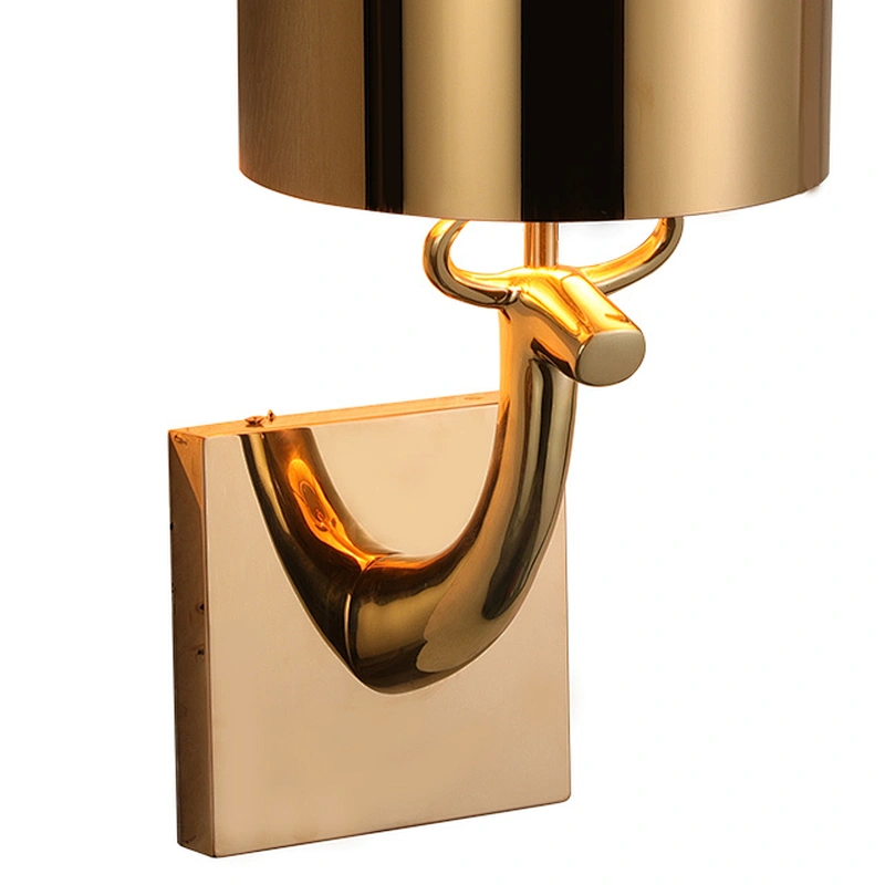 Modern indoor gold plated wall light stainless steel bedside wall lamp for room