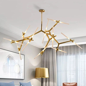 Home Decor Lighting Adjustable LED Pendant Lamp Chandelier Nordic Style Glass Tube Luxury Hanging Decorative Modern European 360