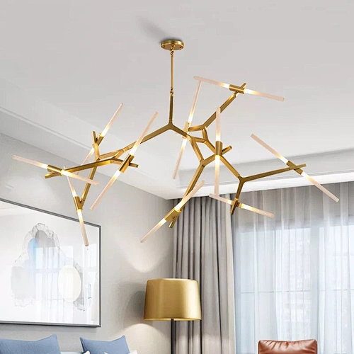 Home Decor Lighting Adjustable LED Pendant Lamp Chandelier Nordic Style Glass Tube Luxury Hanging Decorative Modern European 360