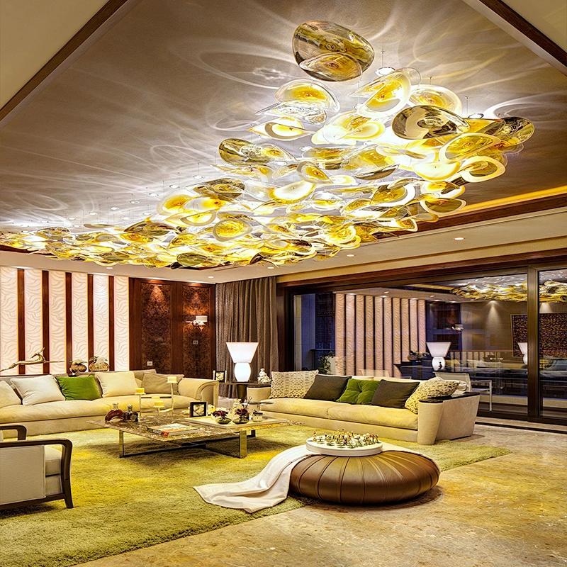 Modern Hotel Lobby Project Custom Luxury Crystal Glass Chandelier Pendant Lights