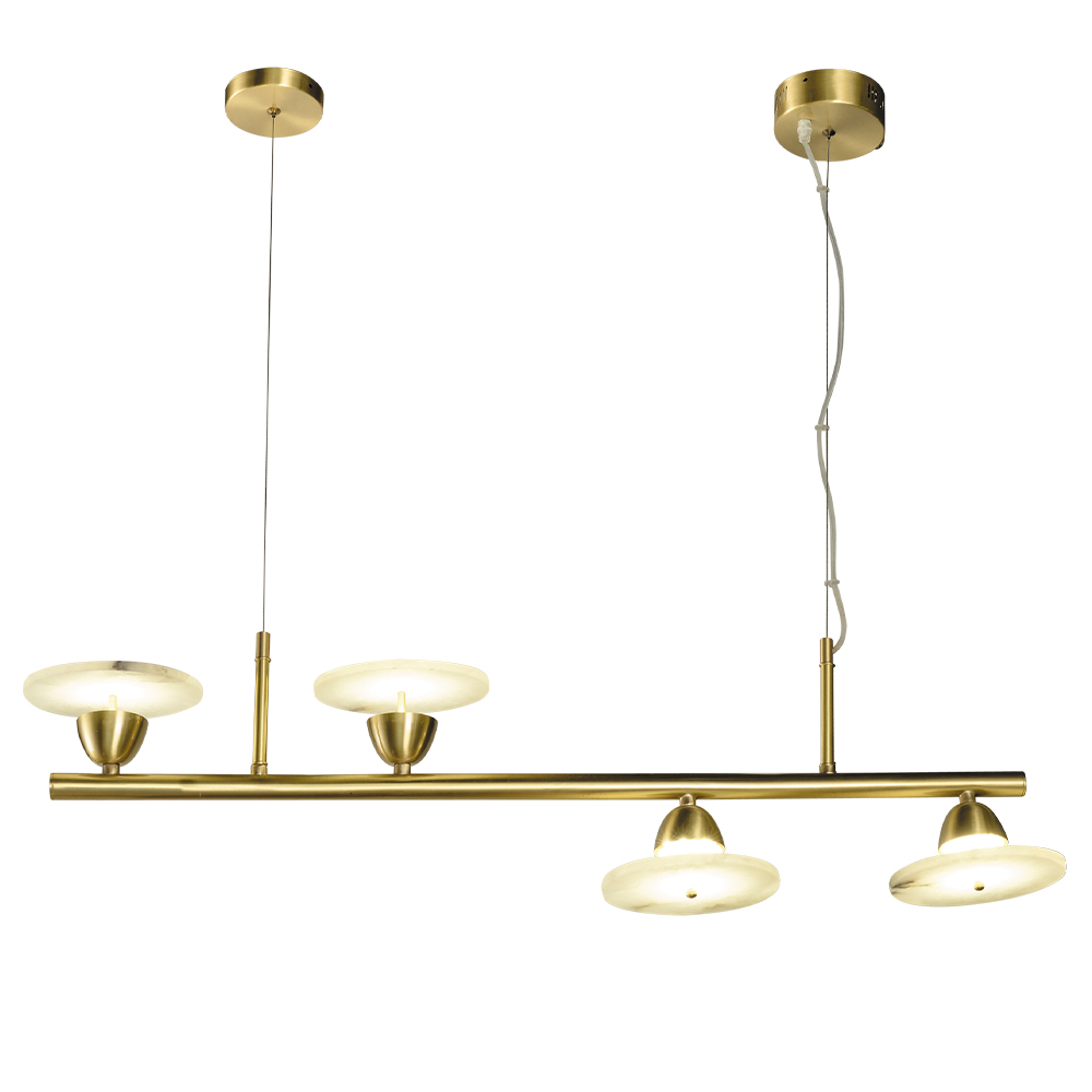 Modern nordic living room bedroom bar counter restaurant marble brass pendant lamp