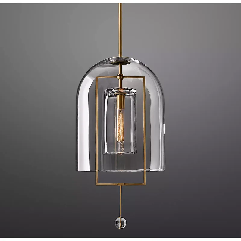 Postmodern All Copper Crystal Chandelier For Living Room Bedroom