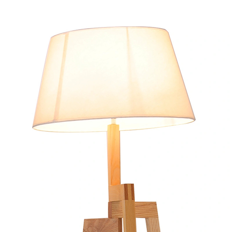 High quality hotel wood tripod standing floor lamp for living room