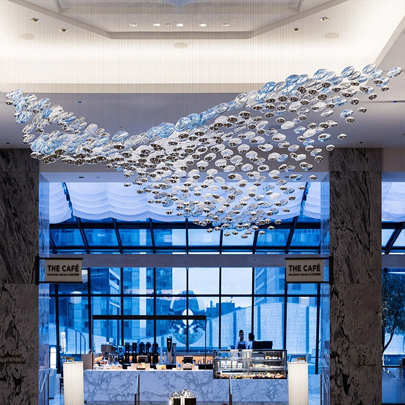 Customizable   luxury  glass chandelier for hotel lobby and stair