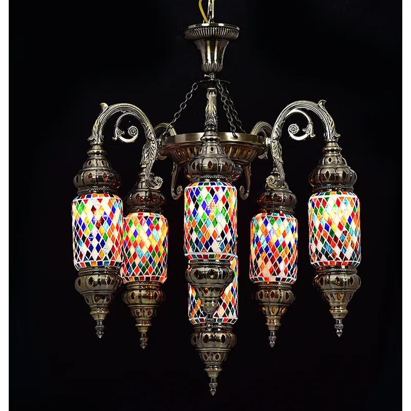 Handmade glass patch iron chandeliers  classical lighting custom hotel restaurant Moroccan style chandeliers&pendant lights