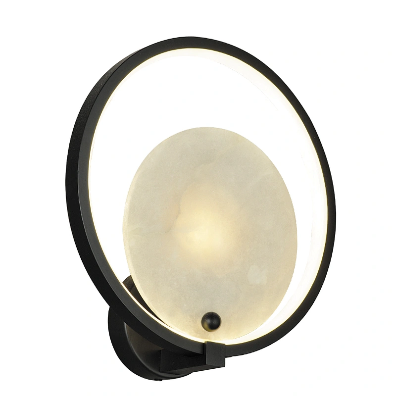 Modern indoor nordic hotel brass marble luxury bedside reading light wall lamp