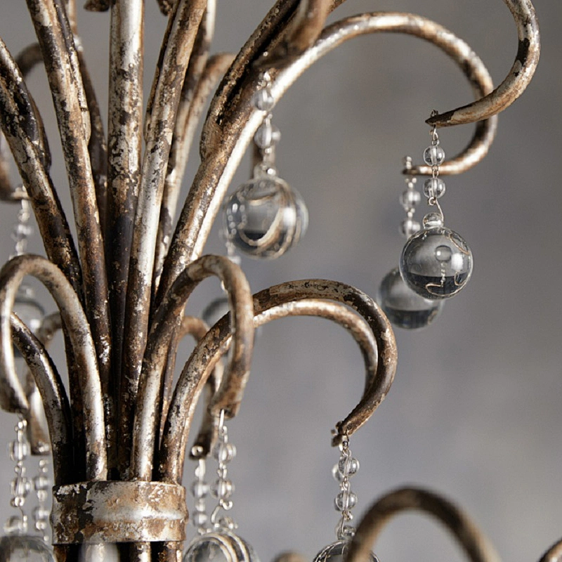 Customized hotel lobby restaurant atmosphere decorated with luxury chandeliers classical villas made of iron chandeliers