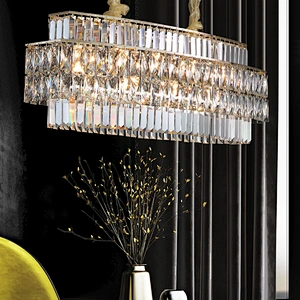 Modern lustre cristal rectangle dinding room  luxury new crystal lighting chandelier