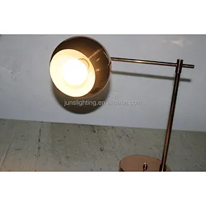New Design Copper Finish E27 Holder 360 Degree Rotatable Bedside Table Lamp