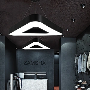 Rebacca Lighting Modern  Hotel Luxury  Bedroom Triangle 90W 4000K Black LED Chandelier