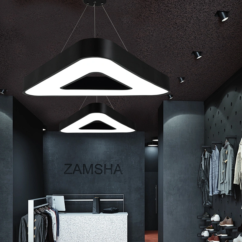 Rebacca Lighting Modern  Hotel Luxury  Bedroom Triangle 90W 4000K Black LED Chandelier