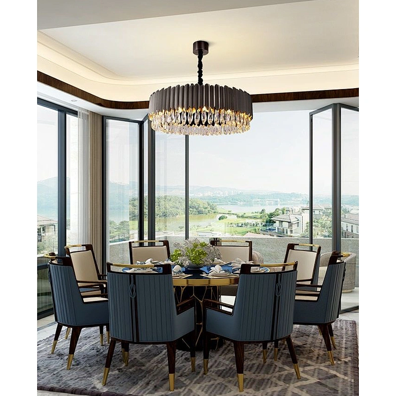 Modern Chandelier For Bed Rooms Indoor Hotel Lobby Black Crystal Pendent Lights