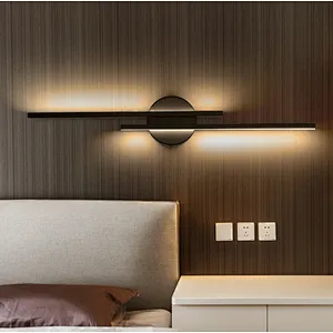 Simple Bar Iron Black And White Hotel Waterproof Bathroom Wall Light Custom Hotel Decor 14W/16W Mirror Wall Light Ip44