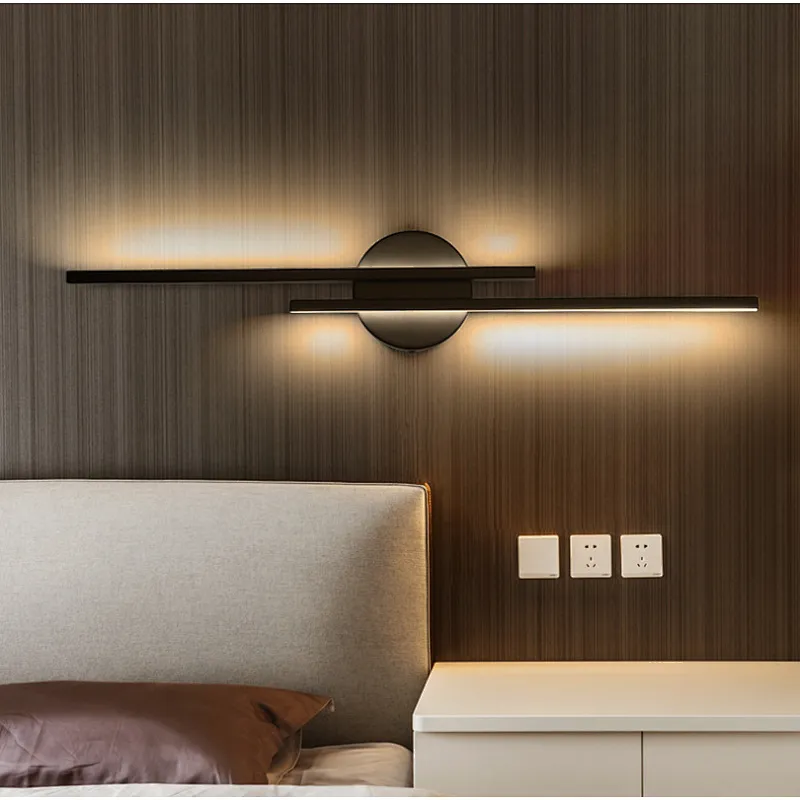 Simple Bar Iron Black And White Hotel Waterproof Bathroom Wall Light Custom Hotel Decor 14W/16W Mirror Wall Light Ip44