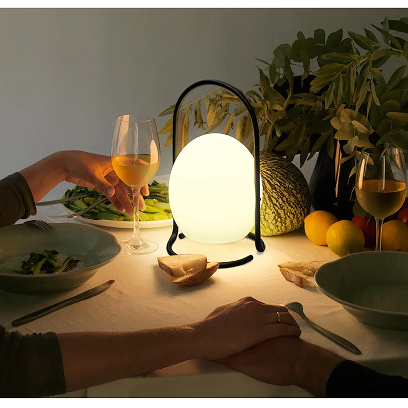 New design outdoor portable LED wireless table lamp iron acrylic USB rechargeable LED table lamp IP65 1.5W