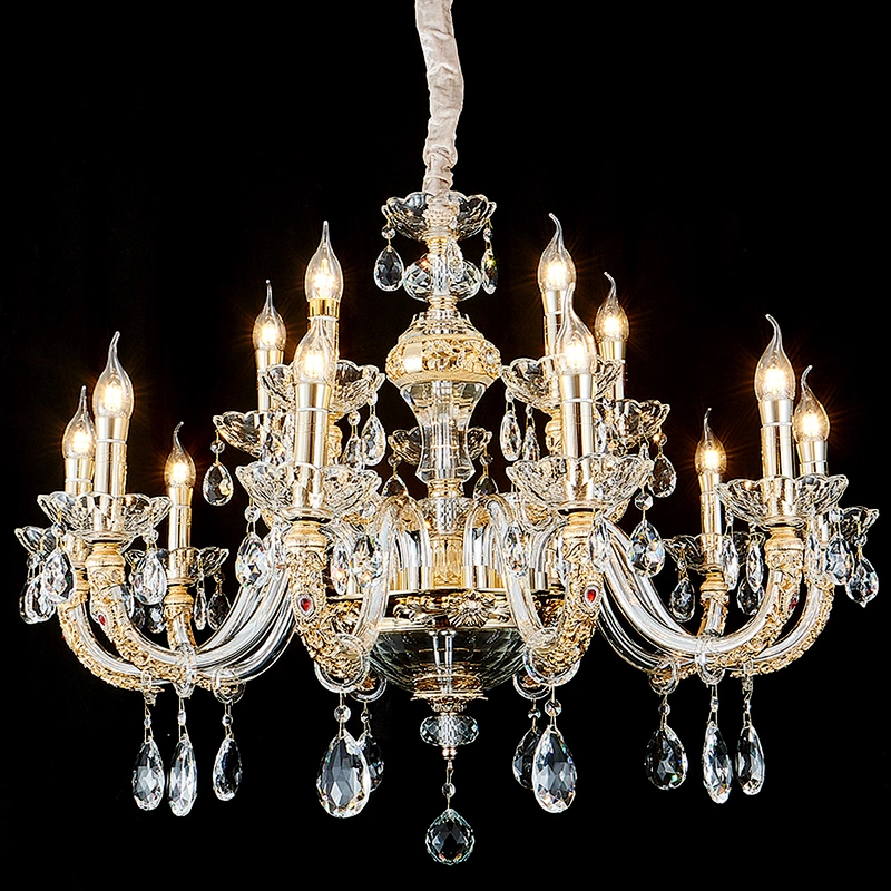 Modern hotel lobby luxury lighting round stainless steel crystal chandelier pendant light