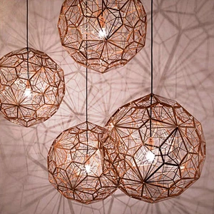 Modern nordic lighting fixtures stainless steel metal ball gold geometric pendant lamp chandelier