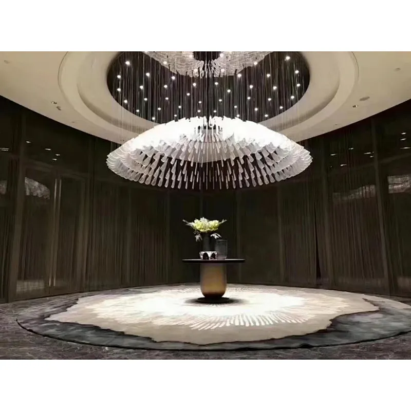 Modern large cover design crystal chandeliers for hotel or villa ceiling lamp