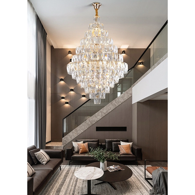 Simple luxury crystal chandelier villa living room hotel project ceiling crystal chandelier