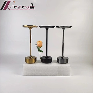 Cordless Restaurant  Battery Table Lamp Modern Gold Led Bedside Rechargeable Desk Lamps