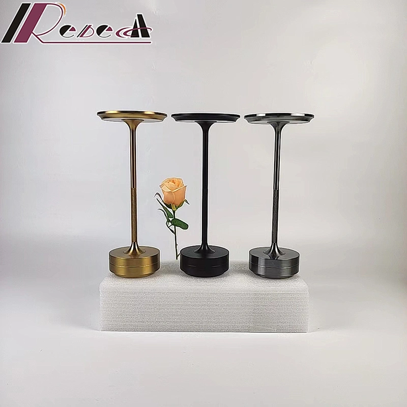 Cordless Restaurant  Battery Table Lamp Modern Gold Led Bedside Rechargeable Desk Lamps