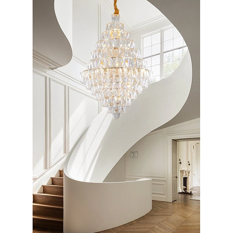 Simple luxury crystal chandelier villa living room hotel project ceiling crystal chandelier