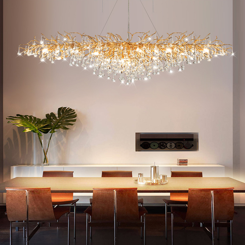Hotel Villa Modern Indoor Crystal Chandeliers Lighting Living Room Pendant Lights