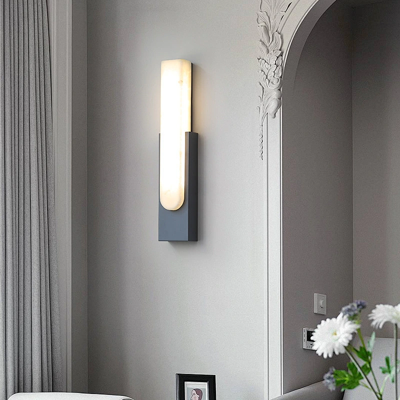 Wall Lamp Alabaster Iron Nordic Modern Bedroom Rebecca Lighting Lighting and Circuitry Design,auto CAD Layout Rectangular LED 80