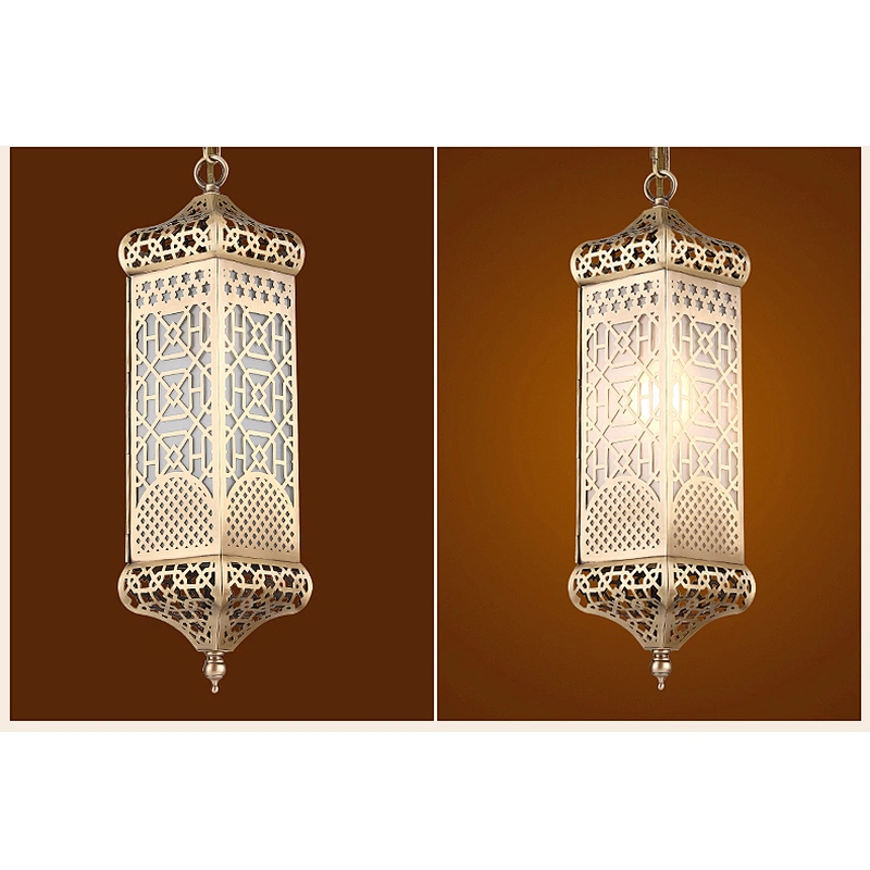 All Copper Moroccan Chandelier Living Room Lamp Hollow-Out Carved Flower Lamp Cafe Lighting Creative Personality Restaurant Lamp