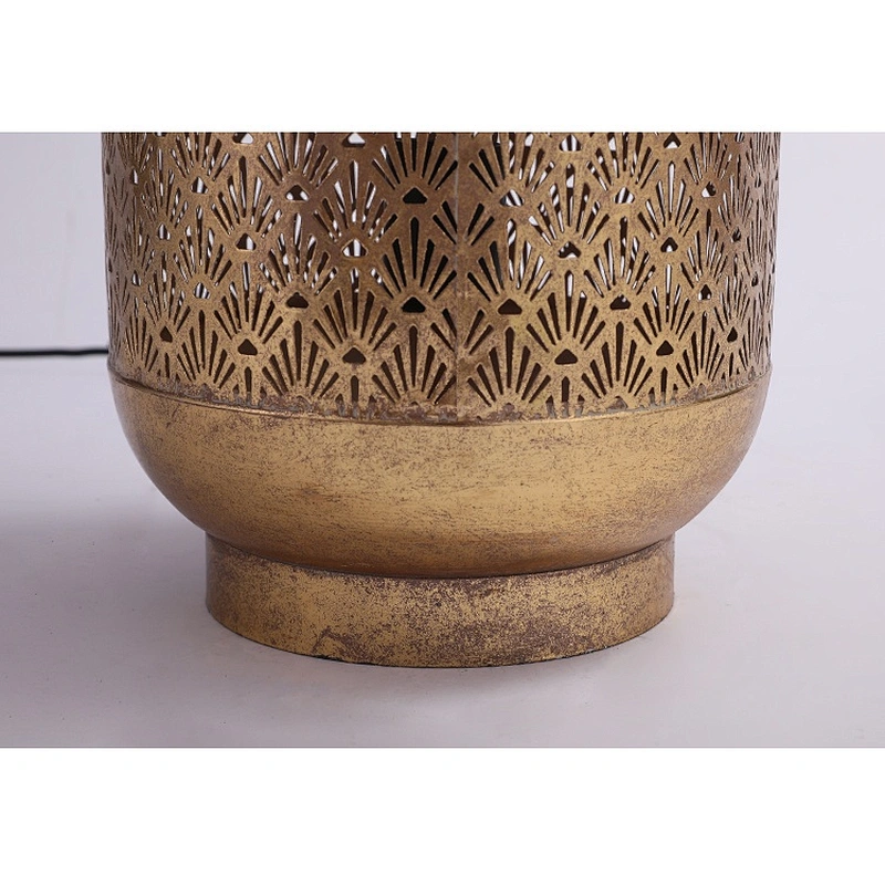 Bronze  iron LED lamp retro Moroccan etched table lamp  home  hotel light decoration
