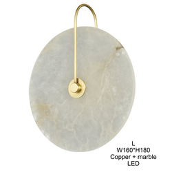 Modern indoor nordic hotel brass marble luxury bedside reading light wall lamp
