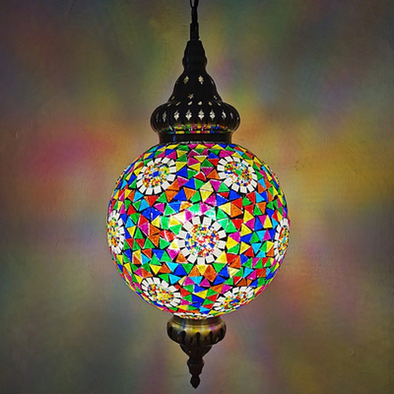 Featured hotel restaurant decorative Mosaic stained glass lampshade system chandeliers Moroccan style chandeliers&pendant lights