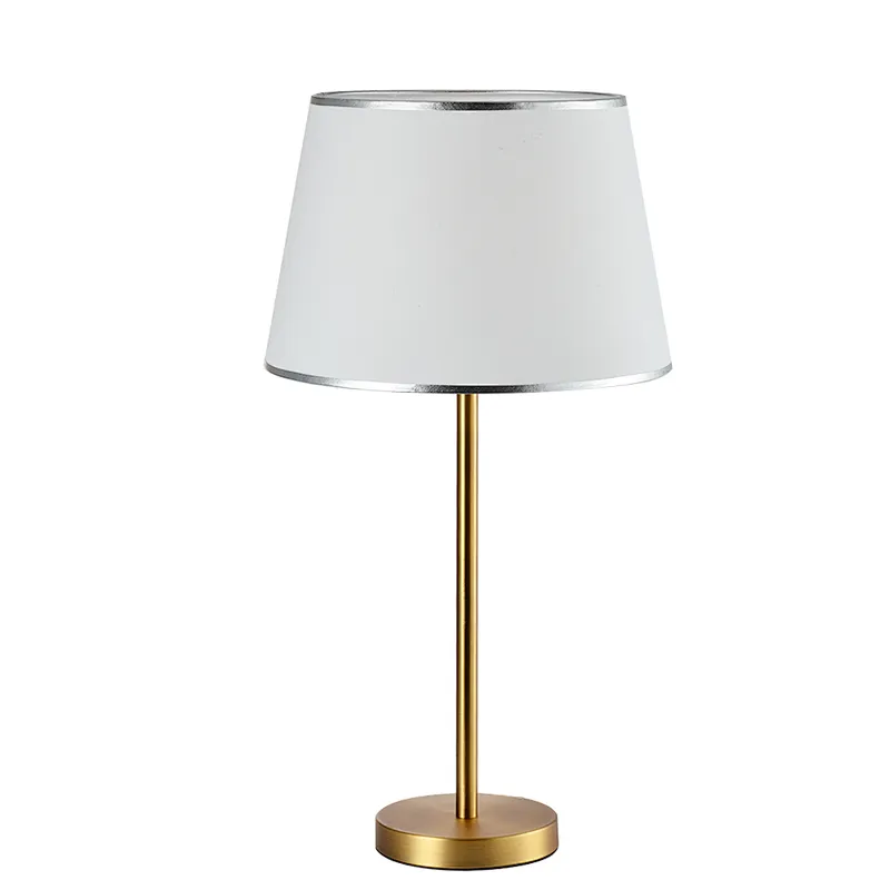 American vintage industrial luxury decorative hotel guest room bedside copper table lamp